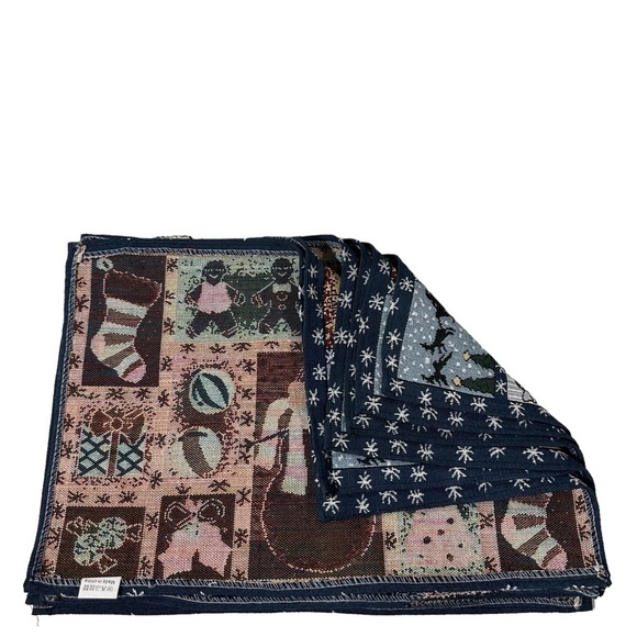 Set of 6 Let It Snow Tapestry Table Placemats Christmas Winter Snowmen 19x12.5” - Picture 8 of 10